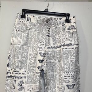 Newspaper Print Pants